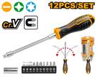 12 Pcs interchangeable screwdriver set